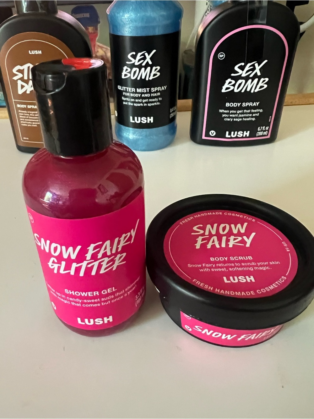 LUSH Snow Fairy Glitter Shower Gel & Body Scrub Bundle